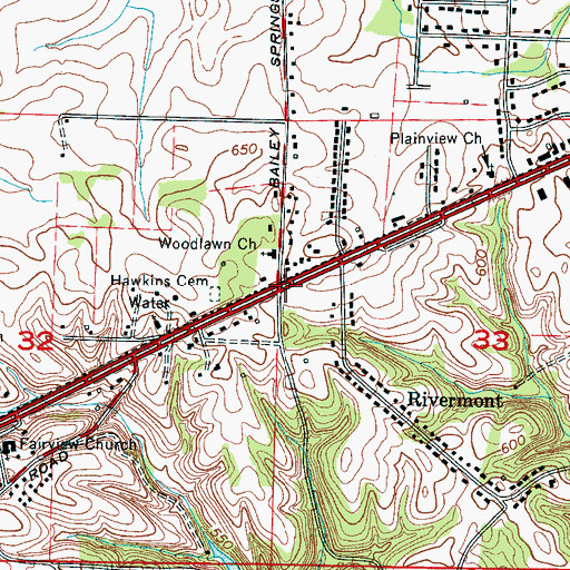 Topographic Map of Woodlawn, AL