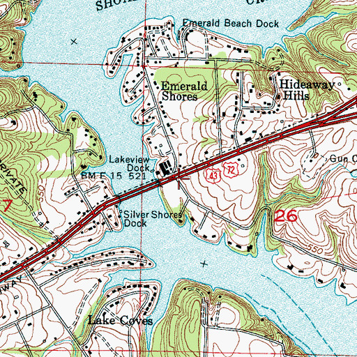 Topographic Map of Lakeview, AL