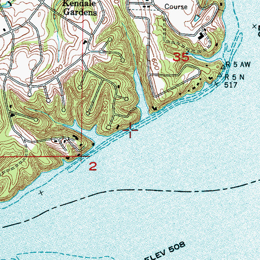 Topographic Map of Lock Number Eight (historical), AL