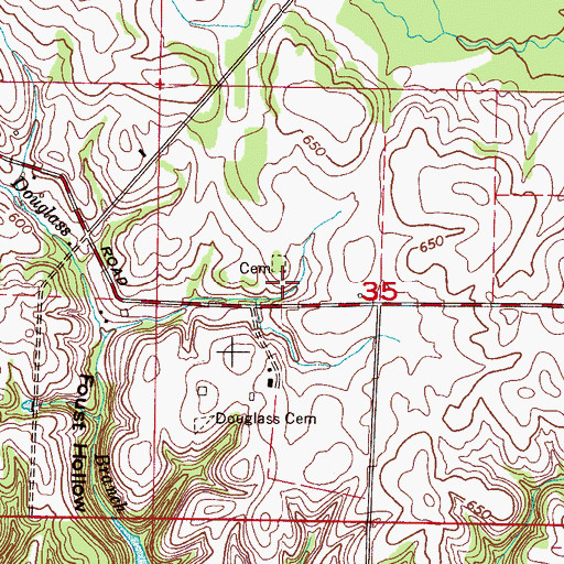 Topographic Map of Lone Star Cumberland Presbyterian Church (historical), AL