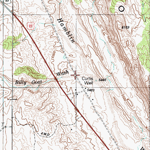 Topographic Map of Billy Goat Wash, AZ