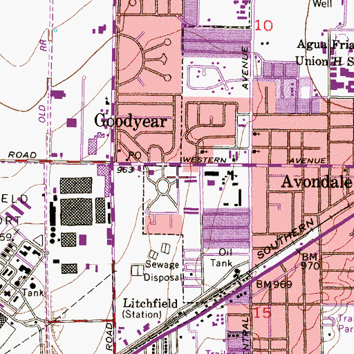 Topographic Map of Avondale Substation, AZ