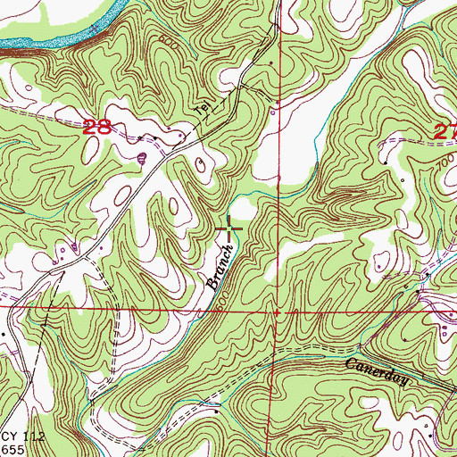 Topographic Map of Mint Springs, AL