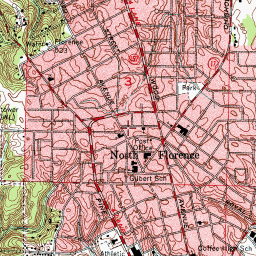 Topographic Map of Mitchell Baptist Church, AL