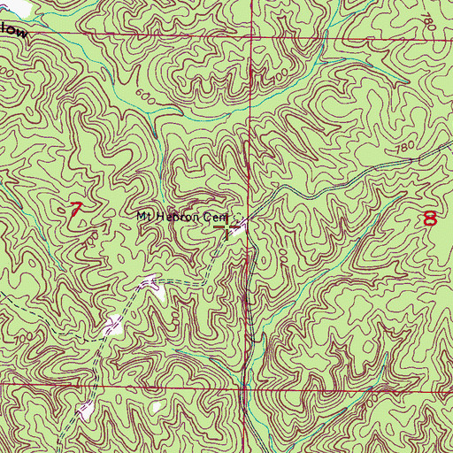 Topographic Map of Mount Hebron Freewill Baptist Church (historical), AL