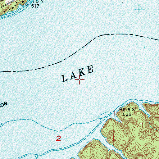 Topographic Map of Muscle Shoals, AL