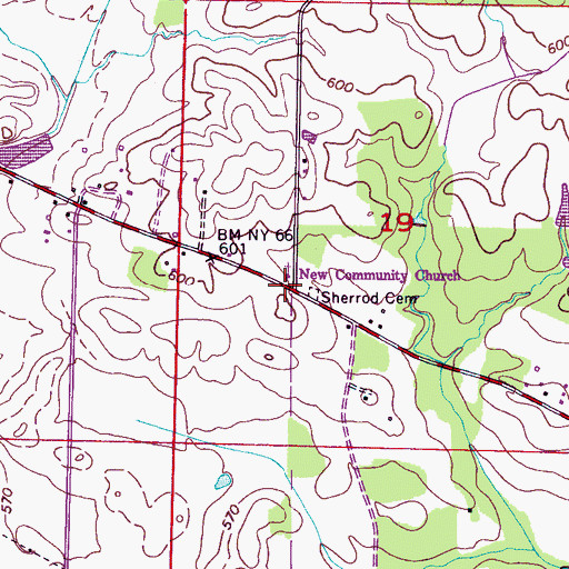Topographic Map of Sherrod Church of Christ (historical), AL
