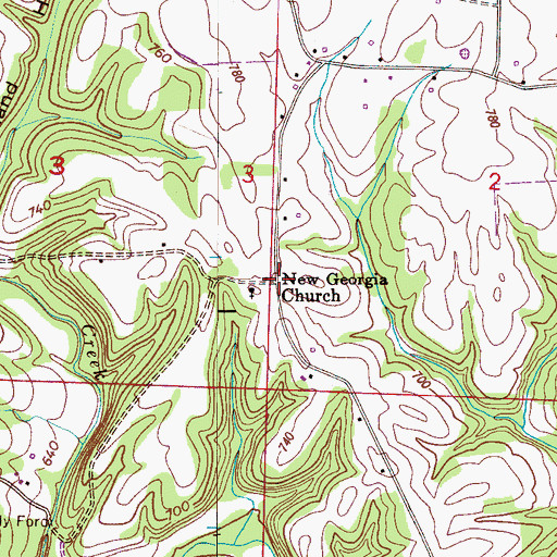 Topographic Map of New Georgia (historical), AL
