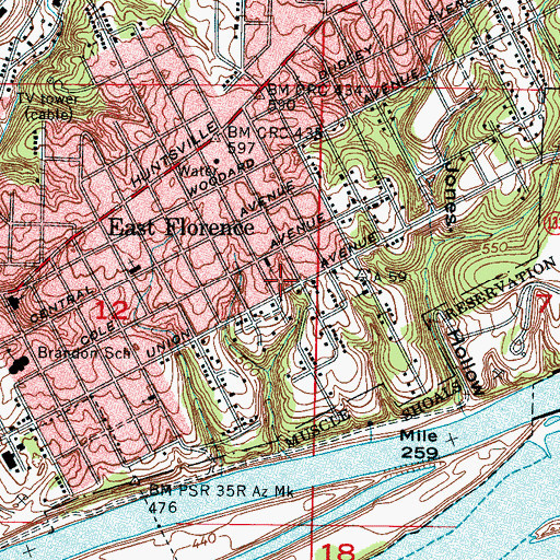 Topographic Map of Nichols Chapel African Methodist Episcopal Church, AL
