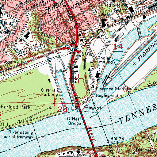 Topographic Map of North Port (historical), AL