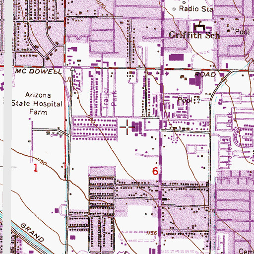 Topographic Map of Balsz Elementary School, AZ