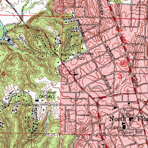 Topographic Map of Northside Church of the Nazarene, AL