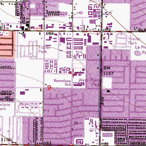 Topographic Map of Barcelona North School, AZ