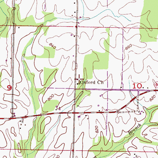 Topographic Map of Oxford School (historical), AL
