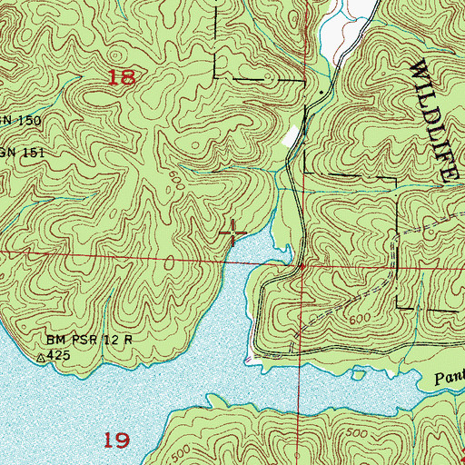 Topographic Map of Panther Creek School (historical), AL