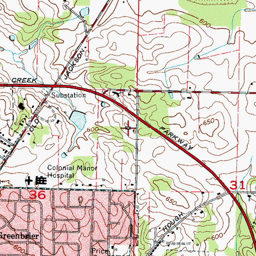 Topographic Map of Parkway Shopping Center, AL