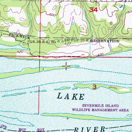 Topographic Map of Perrys Landing (historical), AL
