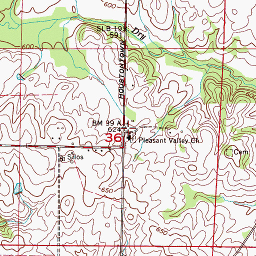 Topographic Map of Pleasant Valley School (historical), AL