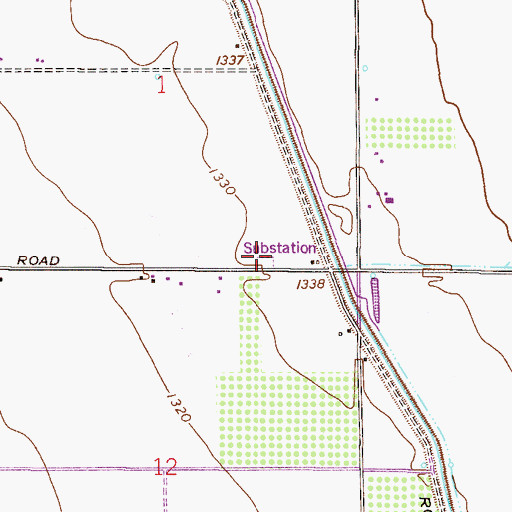 Topographic Map of Baseline Substation, AZ