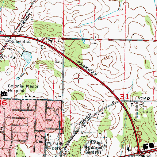 Topographic Map of Regency Square Mall Shopping Center, AL