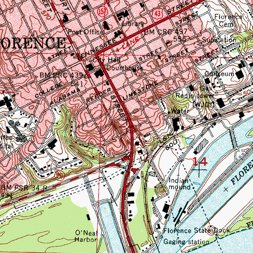 Topographic Map of River Hill, AL