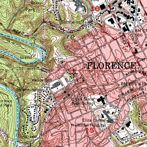 Topographic Map of Saint James Baptist Church, AL