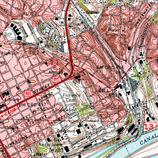 Topographic Map of Saint Josephs Church, AL