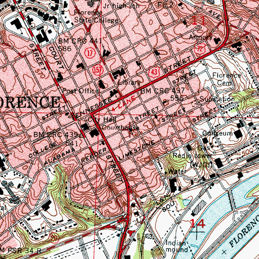 Topographic Map of Saint Mark Baptist Church, AL