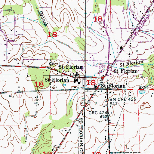 Topographic Map of Saint Michaels Catholic Church, AL