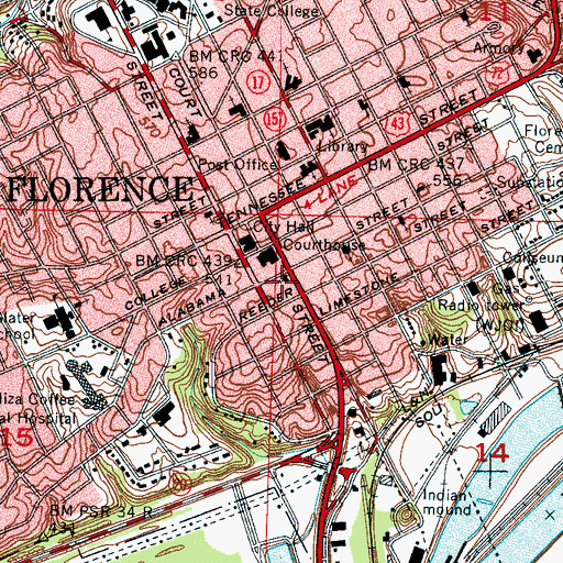 Topographic Map of Saint Paul African Methodist Episcopal Church, AL