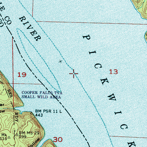 Topographic Map of Shaw Branch, AL