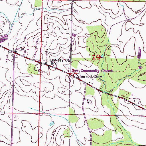 Topographic Map of Sherrod School (historical), AL