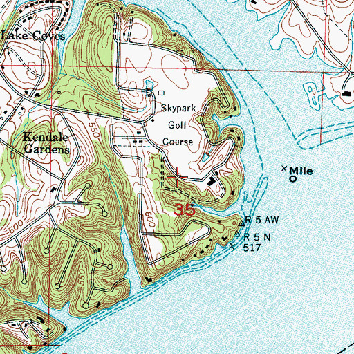 Topographic Map of Sky Park, AL