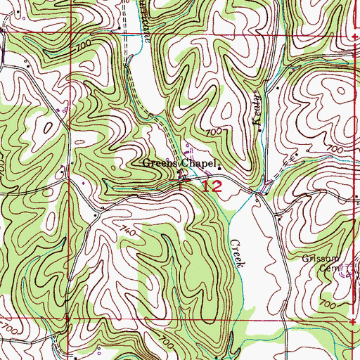 Topographic Map of Slabtown (historical), AL
