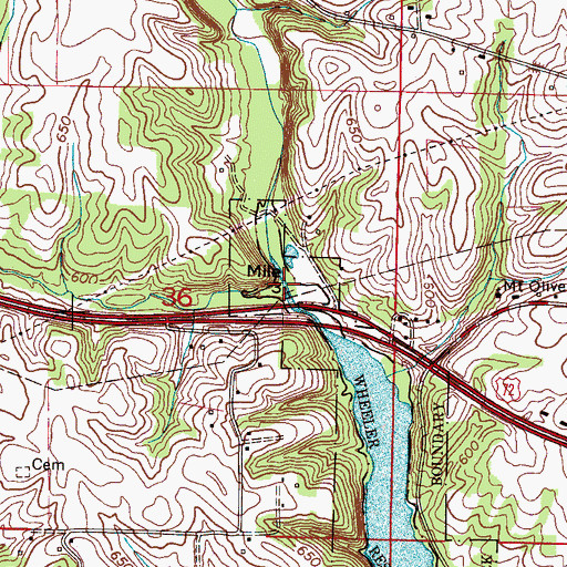 Topographic Map of Slop Hollow, AL