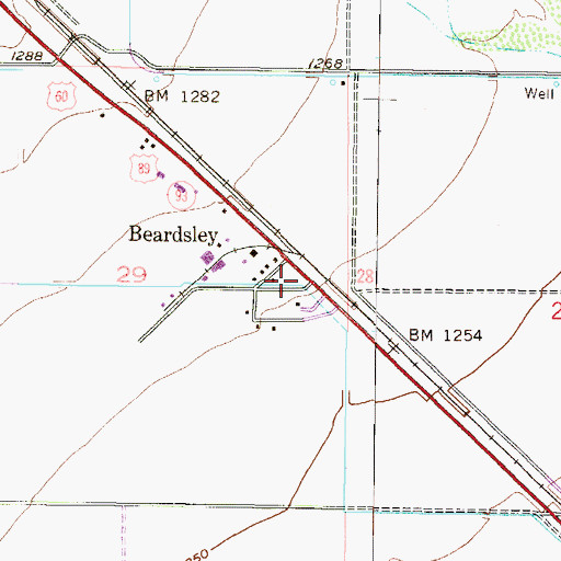 Topographic Map of Beardsley Substation, AZ
