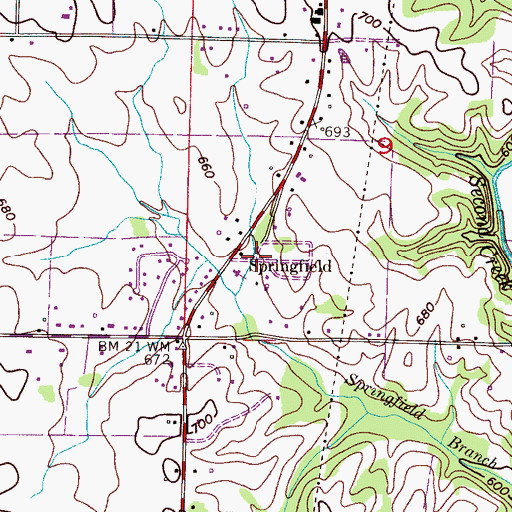 Topographic Map of Springfield School (historical), AL