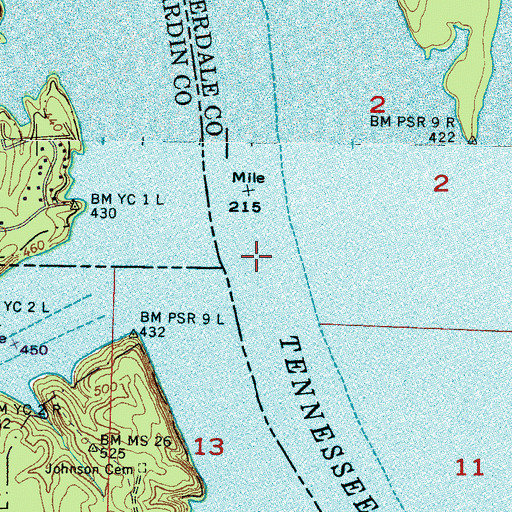 Topographic Map of State Line Ferry (historical), AL