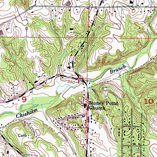 Topographic Map of Stoney Point (historical), AL