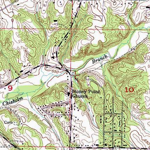 Topographic Map of Stoney Point School (historical), AL