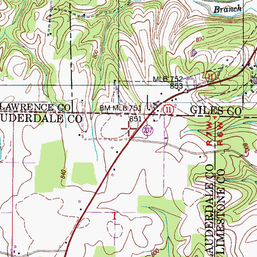 Topographic Map of Sugar (historical), AL