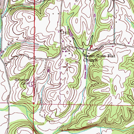 Topographic Map of Sweet Gum, AL