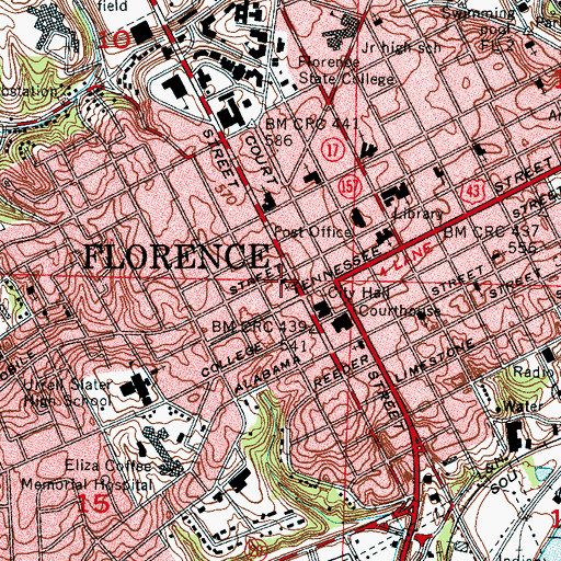 Topographic Map of Tennessee Valley Community Church, AL