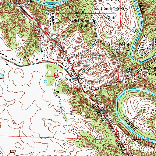 Topographic Map of Three Points School (historical), AL