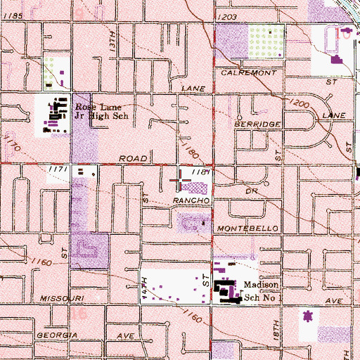 Topographic Map of Bethany East Shopping Center, AZ
