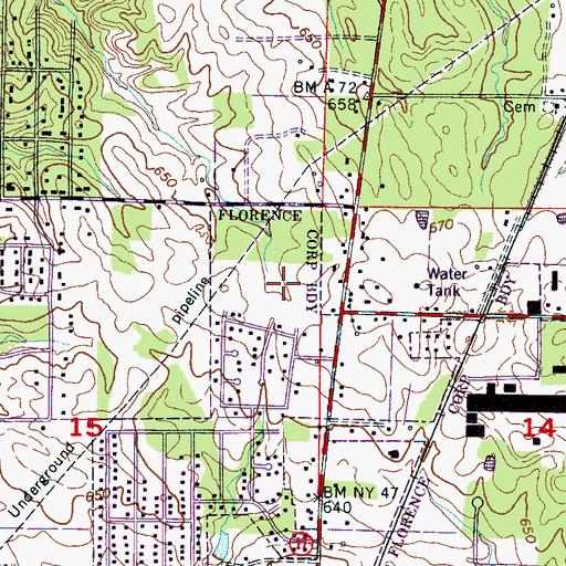 Topographic Map of Twin Oaks, AL