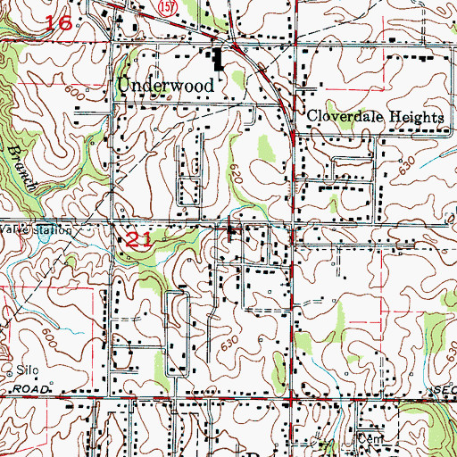 Topographic Map of Underwood Heights Church of Christ, AL