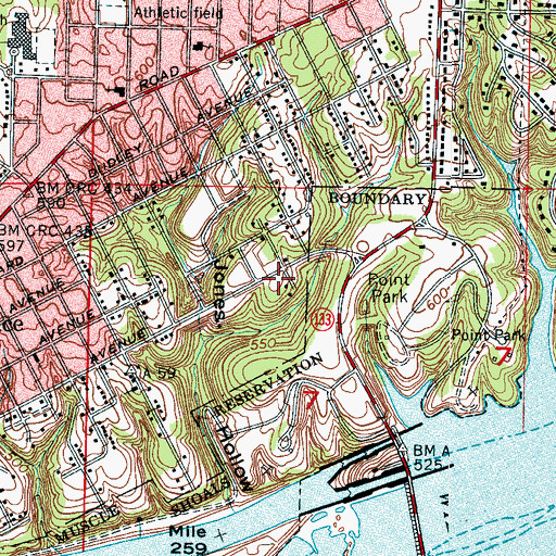 Topographic Map of Union Avenue Missionary Baptist Church, AL