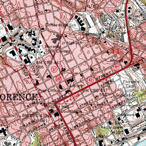 Topographic Map of Unitarian Fellowship Church, AL