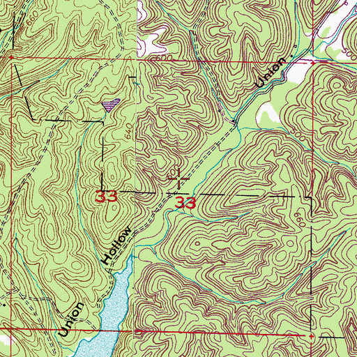 Topographic Map of Union Hollow School (historical), AL